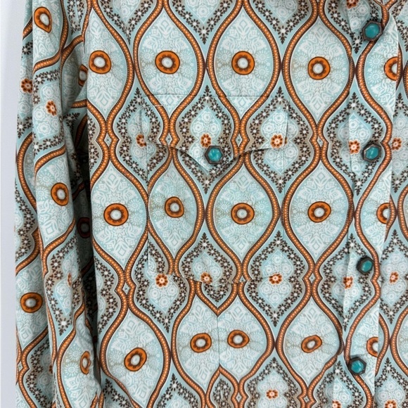 Rough Stack Panhandle Slim Retro Print Pearl Snap Button Down Shirt - Picture 3 of 10